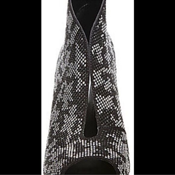 Steve Madden St. Lucia Black Monochrome Camouflage Gemstone Ankle Boots B51 - Picture 3 of 11